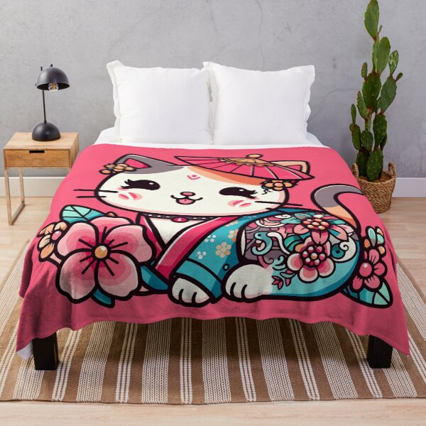 Item preview, Asian Cat - White Cute Kawaii Chinese Cat designed and sold by JessArty ⭐⭐⭐⭐⭐.