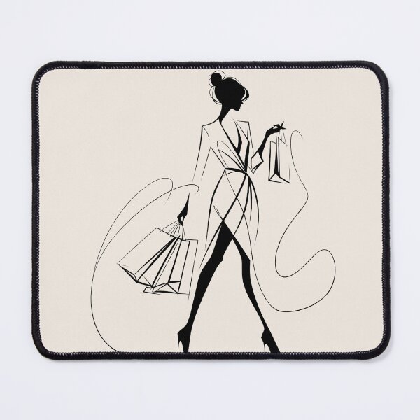 Item preview, Shopahlic Woman Shopping- Line Art designed and sold by LineArtByLovi.