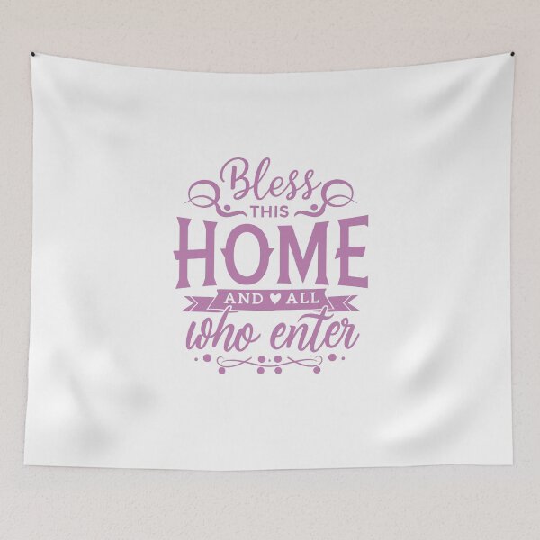 Item preview, Bless this home and all who enter /purple text/ designed and sold by EmeraldeaArt.