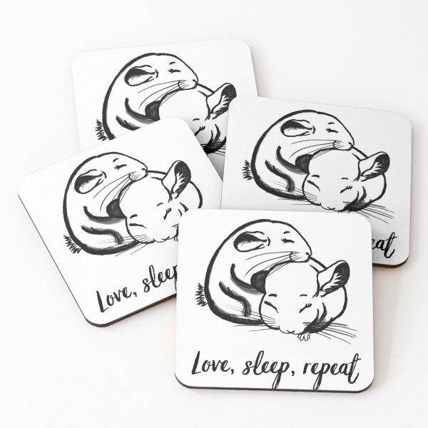 Item preview, Cuddling chinchillas sleeping; love, sleep, repeat designed and sold by Drawmecute.
