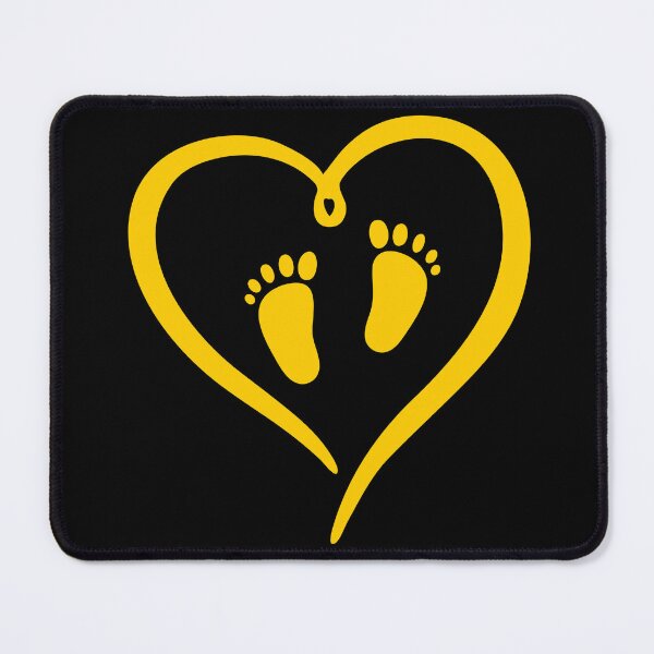 Item preview, Baby Footprint And Yellow Color Heart: New Born Baby Feet designed and sold by InkPrintables.