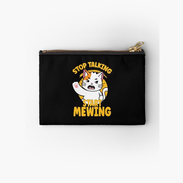 Item preview, Stop Talking Start Mewing Funny Meme Cat designed and sold by goodimagedesign.