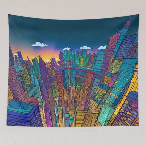 Item preview, Sunset city scape designed and sold by Glenbobagins.
