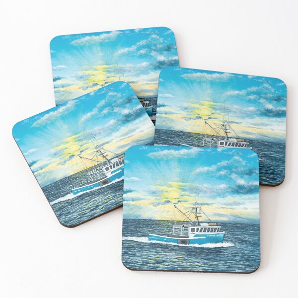 Item preview, Lobster Fishing Boat Painting designed and sold by M.E.Mackenzie Art.