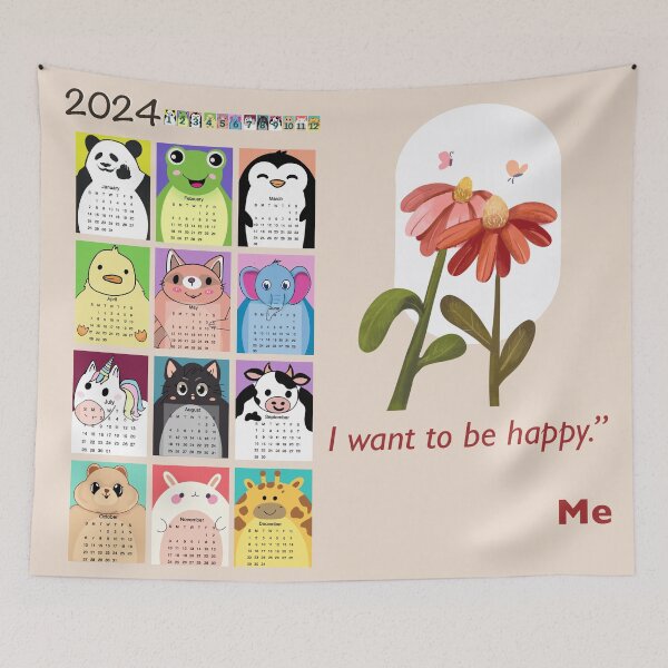 Item preview, 2024 cute animal calendar designed and sold by IDDFAR.