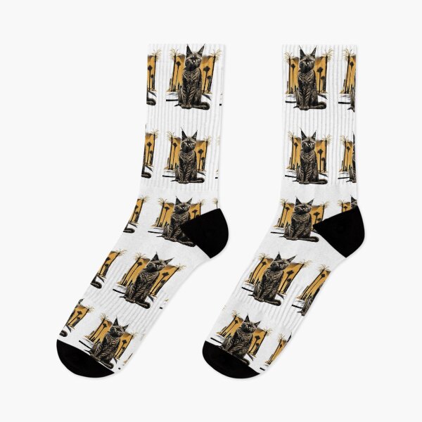 Item preview, Vegas Cat with Gold and brown palms designed and sold by BlueGoldArt.