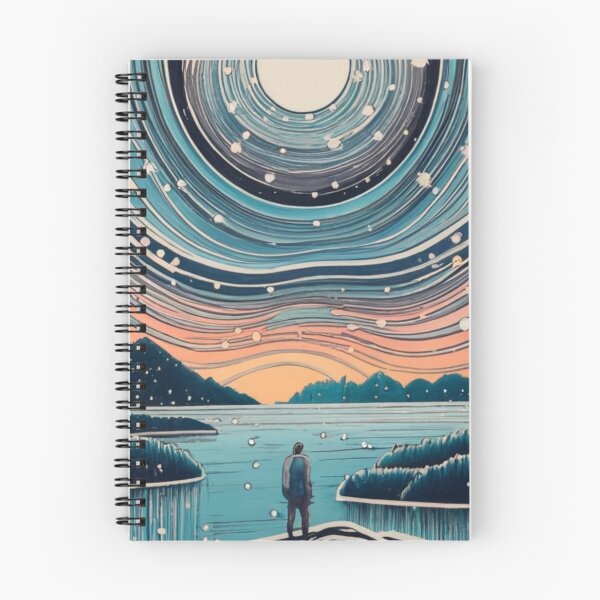 Item preview, Surreal Starry Night: Man, River, and Mountains designed and sold by Algo-Palette.