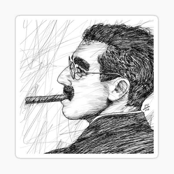 GROUCHO MARX ink portrait .1 Sticker