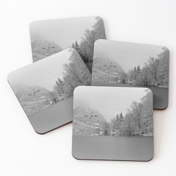Item preview, Partly Frozen Lake Bohinj Mono designed and sold by rawshutterbug.