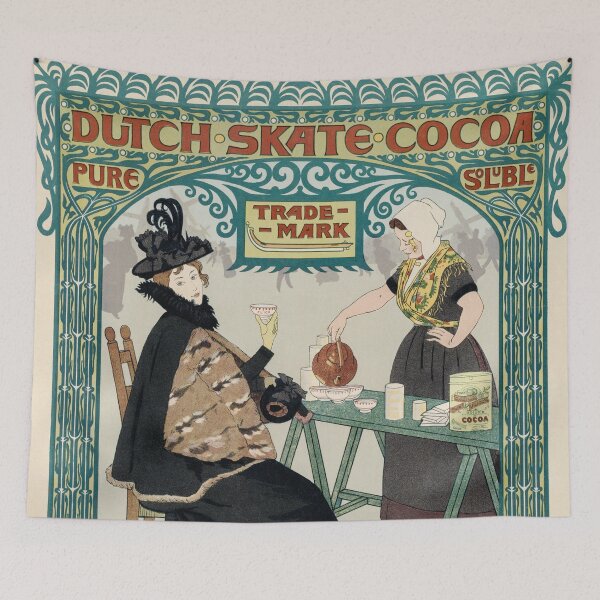 Item preview, Dutch skate cocoa, vintage poster, art nouveau designed and sold by Mauswohn.