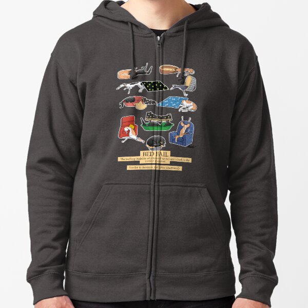 Greyhound Glossary: Bed Fail. A Redbubble exclusive design Zipped Hoodie
