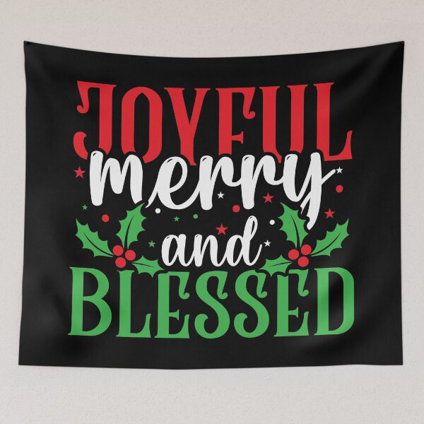 Item preview, Joyful Merry And Blessed designed and sold by shopbakas.