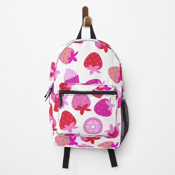 Item preview, pink strawberry field summer cute ice cream cupcakes donuts girly pattern designed and sold by DesignYourWaystore.