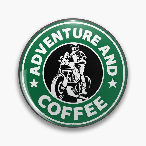 Item preview, Adventure Motorcycle And Coffee Sticker T-Shirt 01 designed and sold by OuterShellUK.