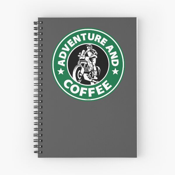 Item preview, Adventure Motorcycle And Coffee Sticker T-Shirt 01 designed and sold by OuterShellUK.