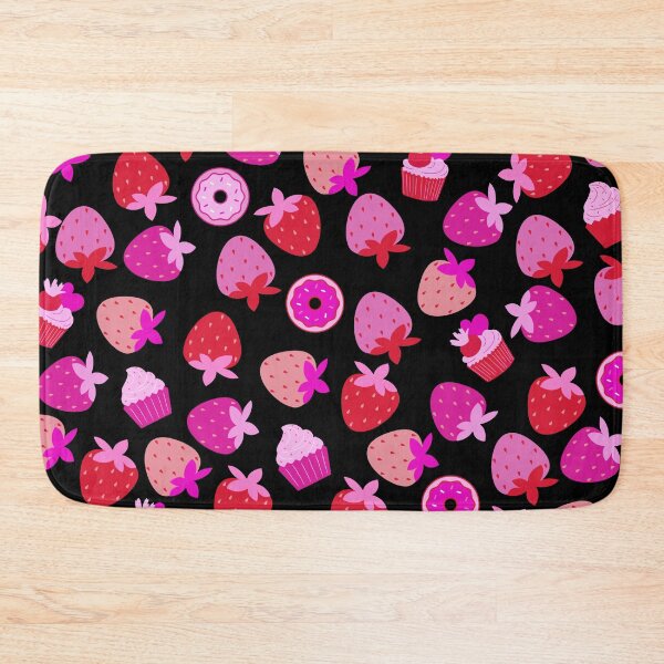 Item preview, pink strawberry field summer cute ice cream cupcakes donuts girly pattern designed and sold by DesignYourWaystore.