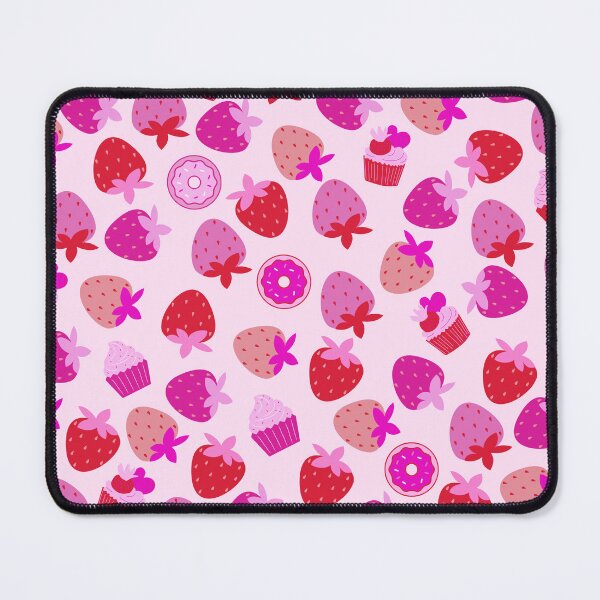Item preview, pink strawberry field summer cute ice cream cupcakes donuts girly pattern designed and sold by DesignYourWaystore.