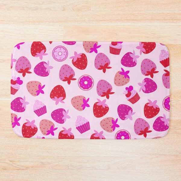 Item preview, pink strawberry field summer cute ice cream cupcakes donuts girly pattern designed and sold by DesignYourWaystore.