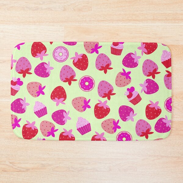Item preview, pink strawberry field summer cute ice cream cupcakes donuts girly pattern designed and sold by DesignYourWaystore.