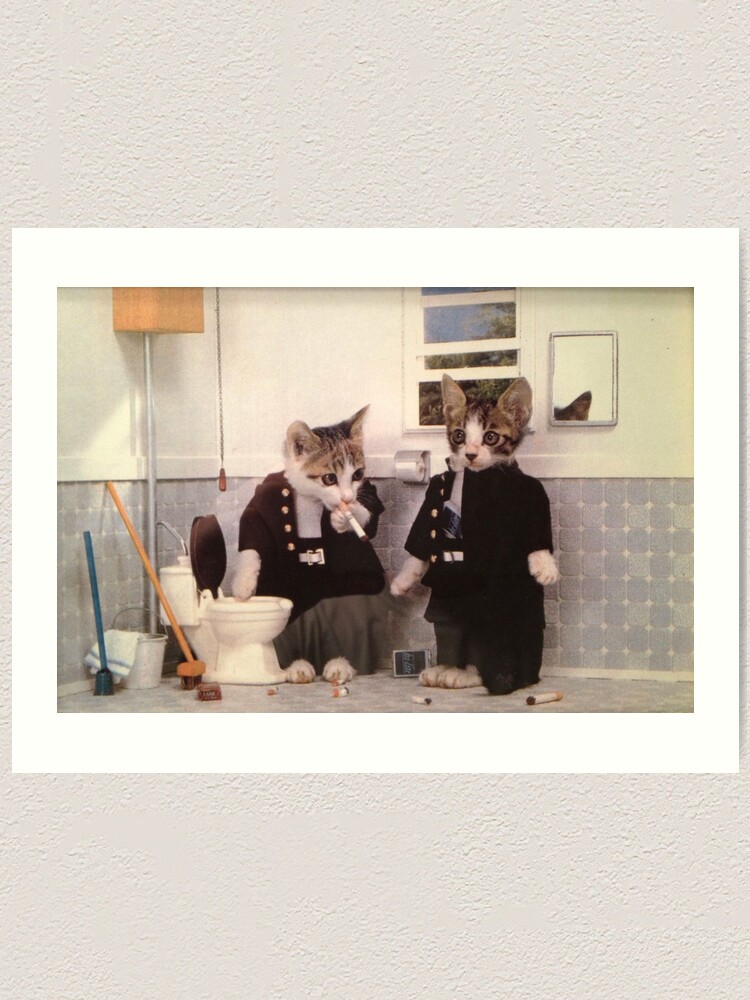 Alternate view of Smoking Kittens Art Print
