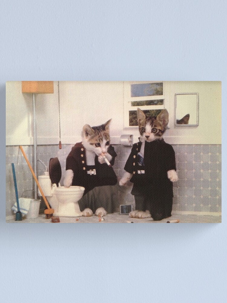 Alternate view of Smoking Kittens Canvas Print