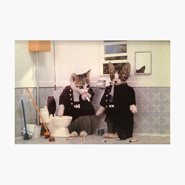 Smoking Kittens Photographic Print