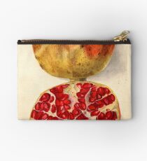 Vintage Illustration of a Pomegranate Zipper Pouch