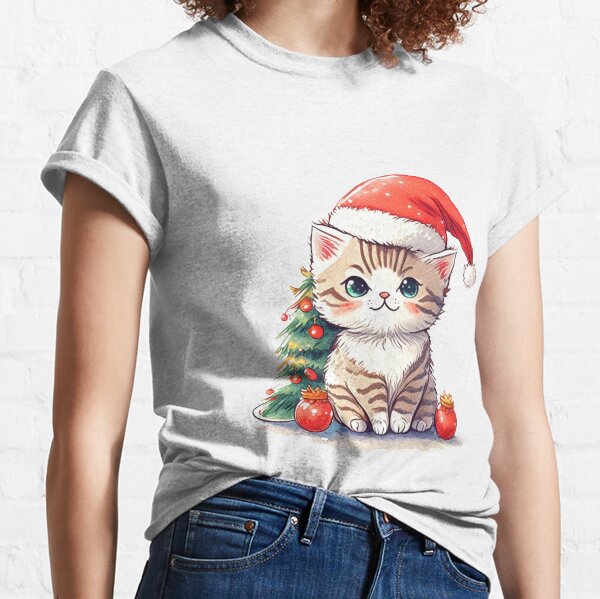 Item preview, CUTE CAT with merry christmas style designed and sold by 123JUST4U.