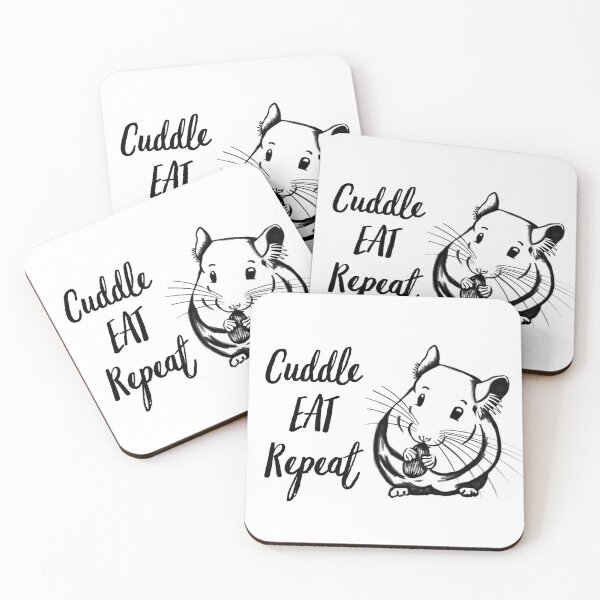 Item preview, Cute chinchilla with an almond, Cuddle eat repeat designed and sold by Drawmecute.