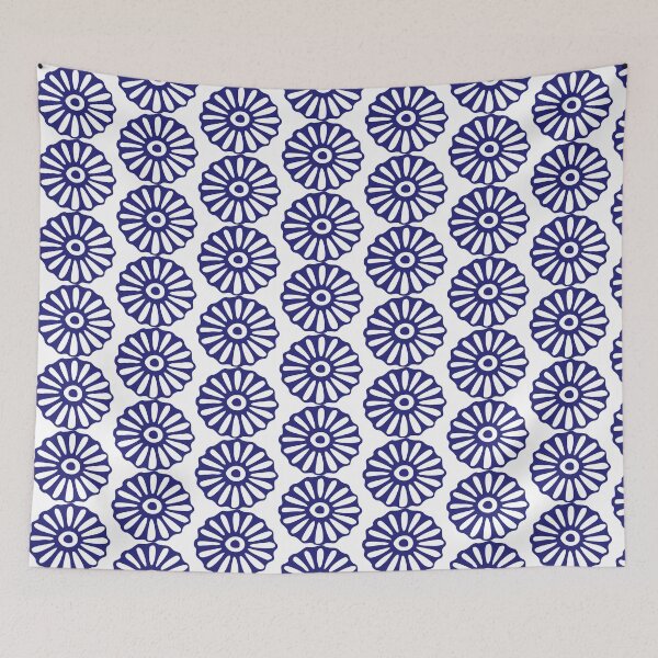 Item preview, Blue Abstract Flower Print designed and sold by LZenDesigns.