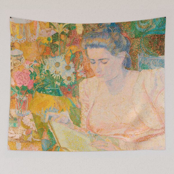 Item preview, Vintage Portrait Painting: Mrs Marie Jeannette de Lange (1900) by Jan Toorop - Classic Artwork designed and sold by Under-TheTable.