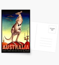 "AUSTRALIA OUTBACK" Vintage Kangaroo Travel Poster Postcards