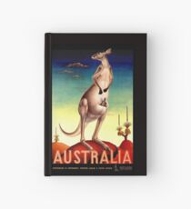 "AUSTRALIA OUTBACK" Vintage Kangaroo Travel Poster Hardcover Journal