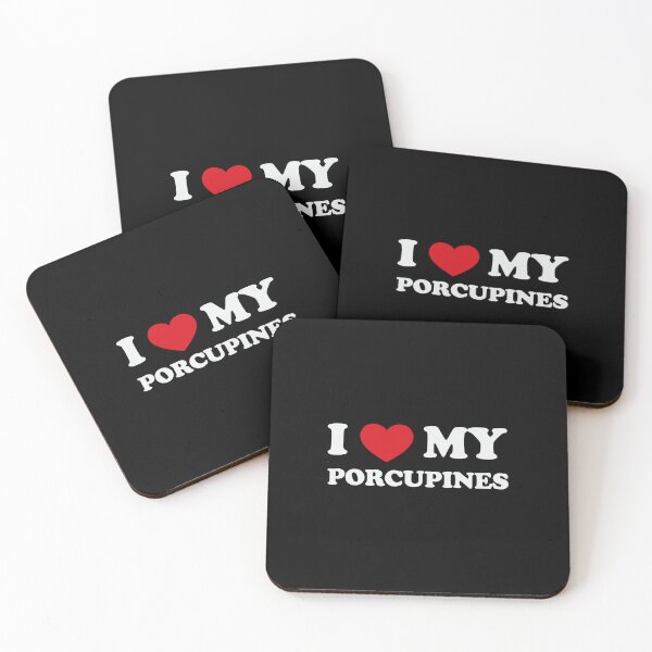 Item preview, I love my Porcupines - simple white design designed and sold by EmeraldeaArt.