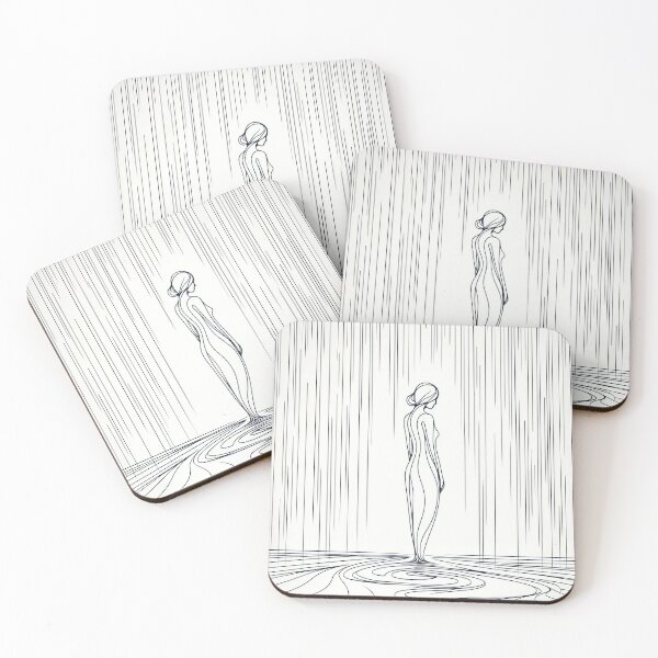 Item preview, Woman in the Rain - Line Art  designed and sold by LineArtByLovi.