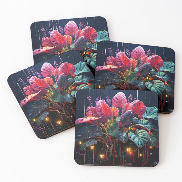 Item preview, Blend of digital data and vibrant plant print designed and sold by dcrc.