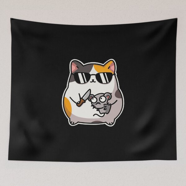 Item preview, Calico Cat holding a Knife and Mouse designed and sold by ThinGraff Design.