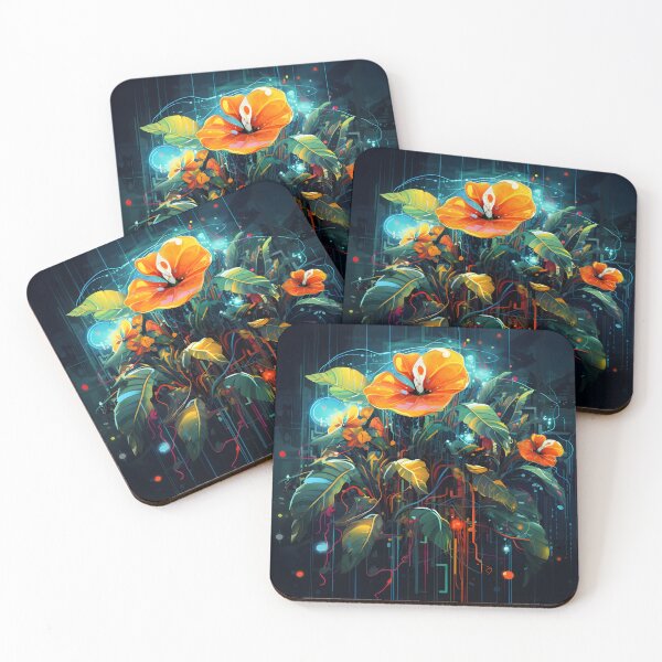 Item preview, blend of digital data and vibrant plant print designed and sold by dcrc.
