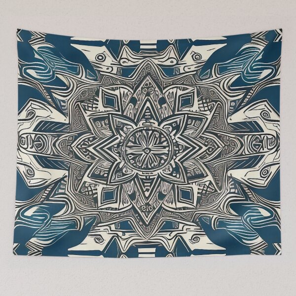Item preview, Tribal pattern design blue designed and sold by operossa.