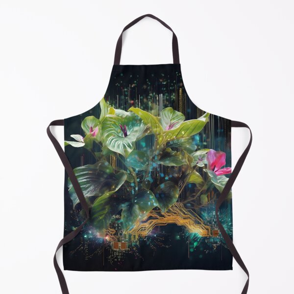 Item preview, blend of digital data and vibrant plant print designed and sold by dcrc.