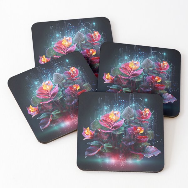 Item preview, blend of digital data and vibrant plant print designed and sold by dcrc.