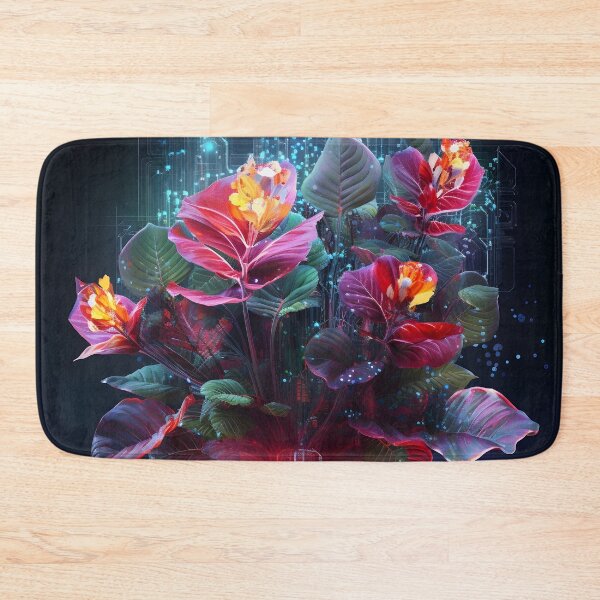 Item preview, blend of digital data and vibrant plant print designed and sold by dcrc.