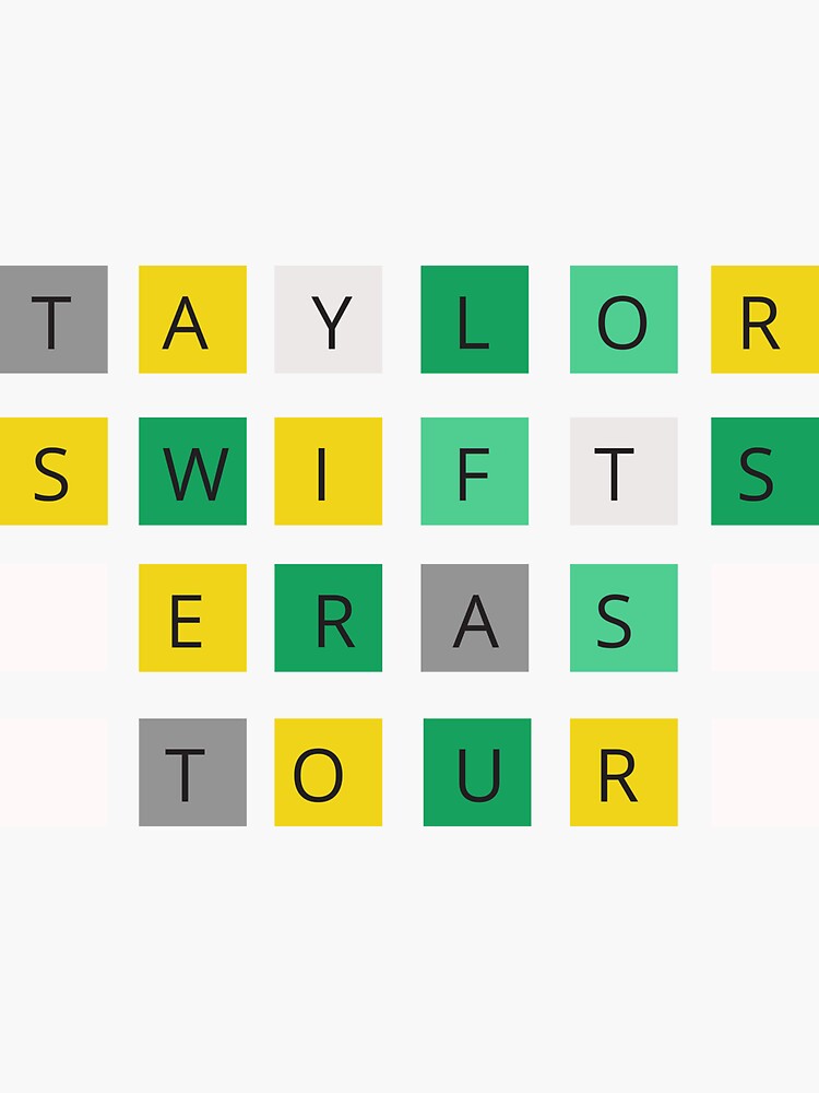 "Wordle Taylor Swifts era tour" Sticker for Sale by Digitalspy