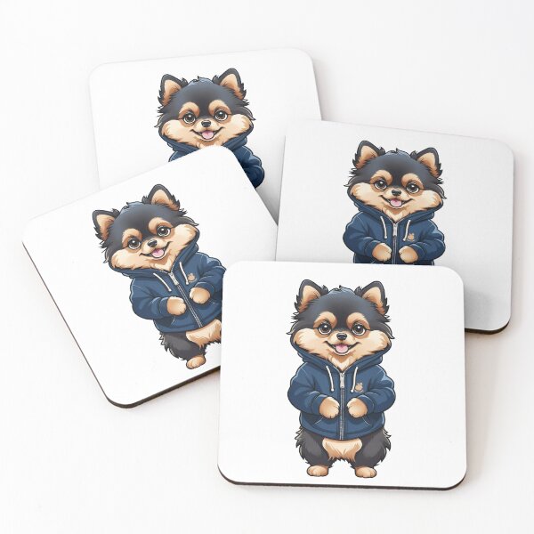 Item preview, Cute Black and Tan Pomeranian Fashion: Navy Blue Hoodie Delight for Canine Chic designed and sold by PaddyPaws.