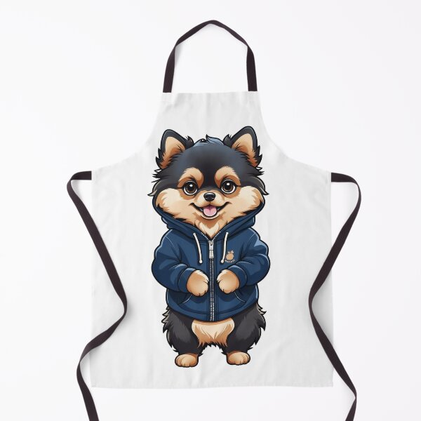 Artikelvorschau, Niedliche Pomeranian-Mode in Schwarz und Hellbraun: Marineblauer Kapuzenpullover – eine Freude für Hunde-Chic entworfen und verkauft von PaddyPaws.