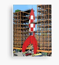 Tintin rocket Metal Print