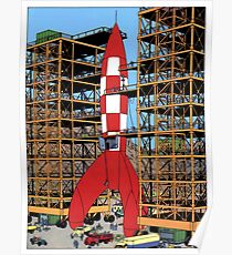 Tintin rocket Poster