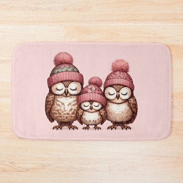 Item preview, Owl family in knitted hats, Winter owls, Christmas owls designed and sold by Niktarka.