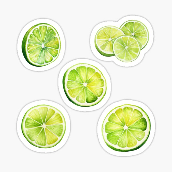 Item preview, Lime slice sticker set designed and sold by RockyCreative.