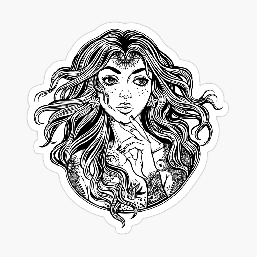 Pretty Girl With Wind In Her Curly Hair Laptop Skin By
